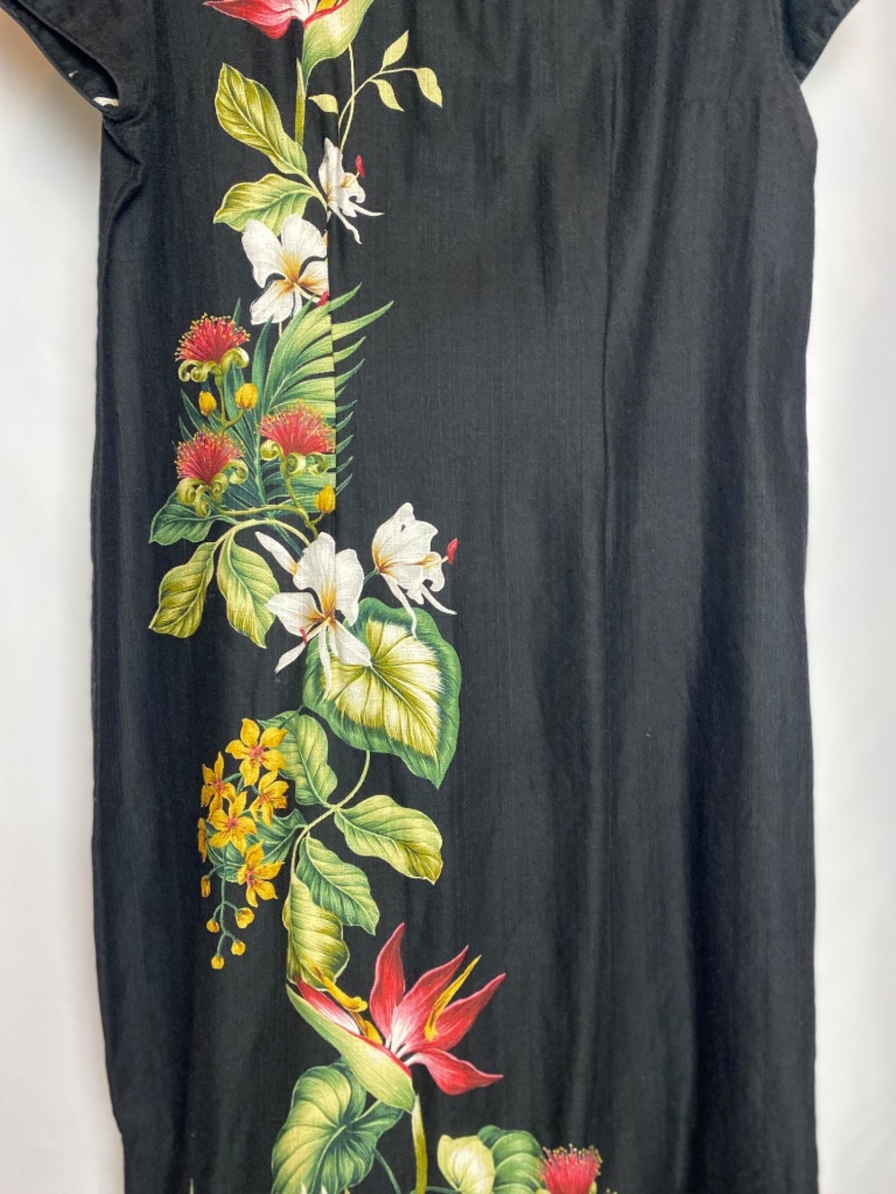 Vintage Young Hawaii by Iolani Tropical Print Maxi Dress with Side Slits XL - Picture 6 of 13